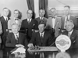 John C Prints: Charles Lindbergh Inaugurating Westbound Air Rail Service