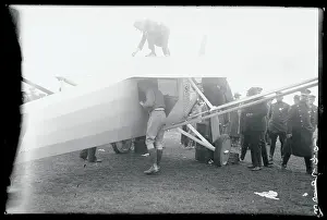 Charles Lindbergh and Others Looking Plane Over Before Takeoff