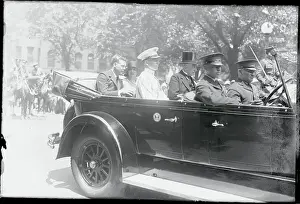 Charles Lindbergh and Mother Riding in Triumphal Motorcade