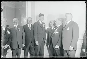 Charles Lindbergh Being Pinned by Governmental Official