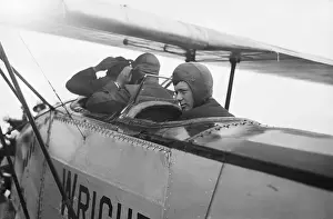 Charles Lindbergh Sitting in Airplane Cockpit