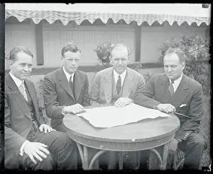 Warner Prints: Charles Lindbergh Sitting at Table With Secretaries of Air
