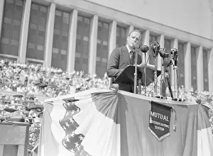 Isolationism Prints: Charles Lindbergh Speaking at Peace Rally