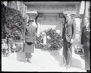 Charles Lindbergh Standing at Eternal Light Display