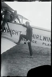 Charles Lindbergh Standing Next to Whirlwind Airplane