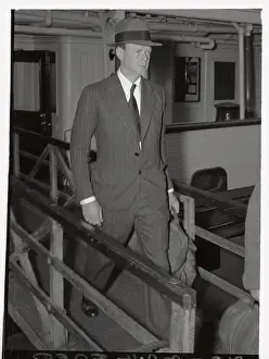 Charles Lindbergh Walking Off Ship