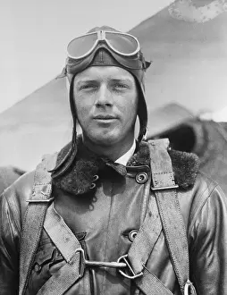 Charles Lindbergh Wearing Winter Flying Gear