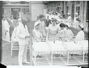 Charles Lindbergh and Wife Visiting Hospital