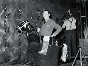 Joe E Prints: Charles Ray Standing Behind a Fake Horse
