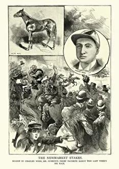 Charles More riding Galtee More winning Newmarket Stakes, Victorian horse racing