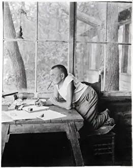 Charles Steinmetz Leaning Over Desk