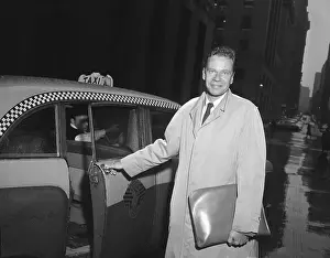 Charles Van Doren Entering Taxi