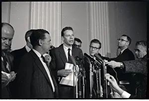 Charles Van Doren Talking to Reporters