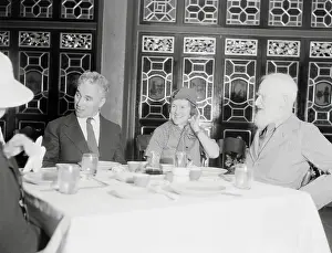 Honolulu Prints: Charlie Chaplin and Others at Dinner