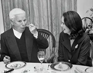 Charlie Chaplin Eating His Birthday Cake