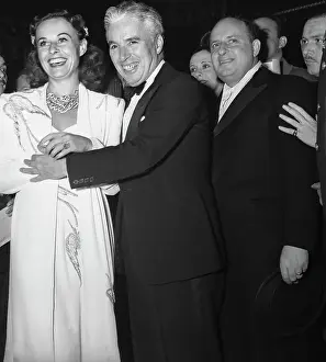 Charlie Chaplin Embracing Paulette Goddard