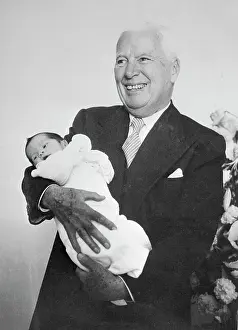Lausanne Prints: Charlie Chaplin Holding Newborn Son