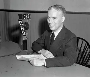 Charlie Chaplin Making a Radio Broadcast