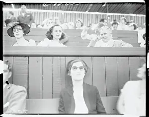 Charlie Chaplin and Paulette Goddard Watching a Tennis Match