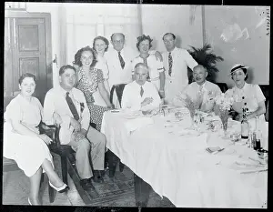 Singapore Prints: Charlie Chaplin Posing with Colleagues