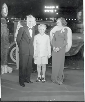 Charlie Chaplin Posing with Paulette Goddard and Jackie Cooper