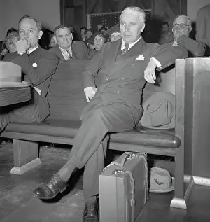 Defendant Prints: Charlie Chaplin Seated in Courtroom
