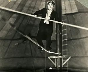 Tightrope Prints: Charlie Chaplin on a Tightrope