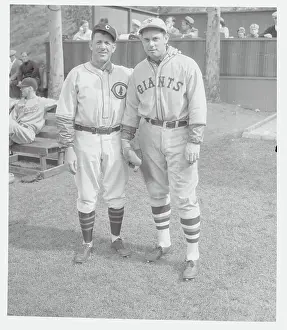 Charlie Grimm and Bill Terry Posing in Baseball Uniform