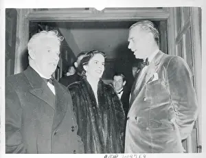 Oona Oneill Prints: Charlie and Oona Chaplin Chatting with Douglas Fairbanks Jr