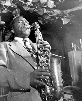 Charlie Parker Performing Jazz Saxophonist Print circa 1945. Art