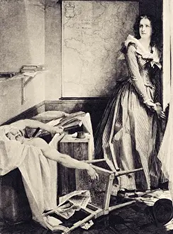 CHARLOTTE CORDAY ASSASSINATES FRENCH REVOLUTIONARY JEAN-PAUL MARAT