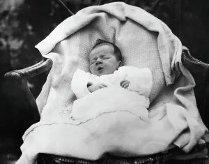 Easy Chair Prints: Charlse Lindbergh Jr. At Two Weeks Old