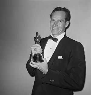 Pantages Theatre Prints: Charlton Heston with Oscar