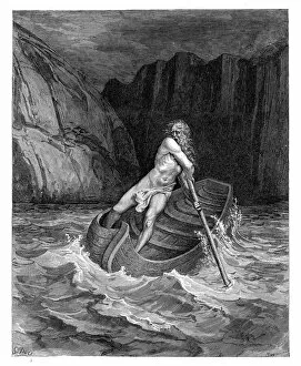 Gustave Dore (1832-1883) Gallery: Charon the ferryman engraving