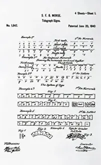 Patent Prints: Chart Depicting Morse Code Signs, 1840