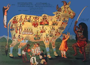 Gods Prints: Chaurasi Devataon-wali Gai