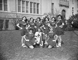 High School Prints: Cheerleaders Posing In Uniforms