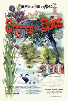Families Prints: Chemin de fer du Nord. Enghien-les-Bains