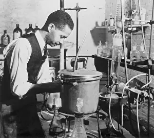 Chemistry Prints: Chemist Experimenting at Lab