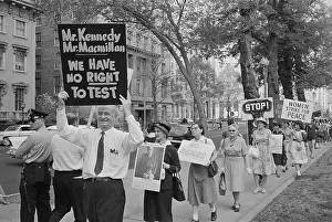 Chemist Linus Pauling Protesting Nuclear Testing