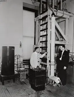 Chemistry Prints: Chemists Examining Columbia Laboratory Scrubbing Column