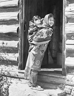 Cherokee Prints: Cherokee Woman Carrying Child
