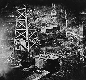 Huty34298 Prints: Cherrytree Run Oil Derricks