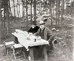 Lunch Prints: Chester Arthur Lunching at Camp with Friend