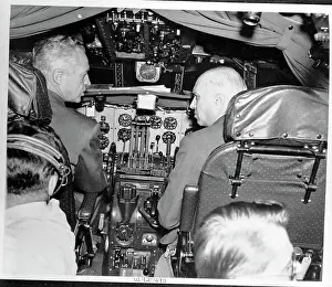 Knoxville Prints: Chester Moomaw Shows Jawaharlal Nehru Controls of Airplane
