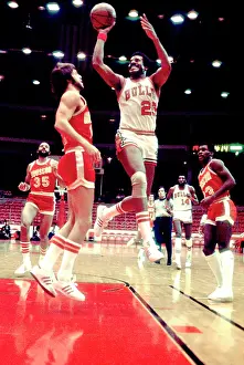 Prints of Basketball player Chet Walker of the Chicago Bulls basketball team on the court, Chicago, Illinois, 1972. (Photo by Paul Natkin/Getty Images) Courtside Vibes: Stunning Basketball Prints: Chet Walker On The Court