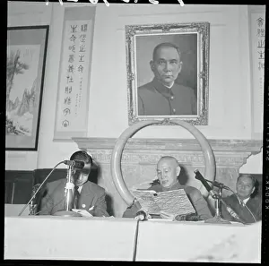 Taiwan Prints: Chiang Kai-Shek Reading a Statement