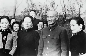 Chiang Kai-shek with His Wife and Her Sisters