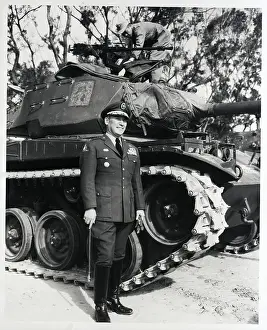 Caterpillar Track Prints: Chiang Weng Smiling In Front Of Tank