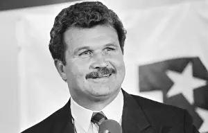 Chicago Bears Coach Mike Ditka Speaking at Microphone
